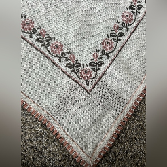 Beautiful Embroidered floral tablecloth 64”x52” Made in West Germany - Picture 5 of 10